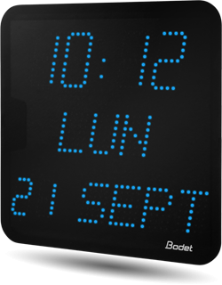 Horloge LED Style II 7 Date, alimentation 230V, indépendante, LED bleue - BODET_0