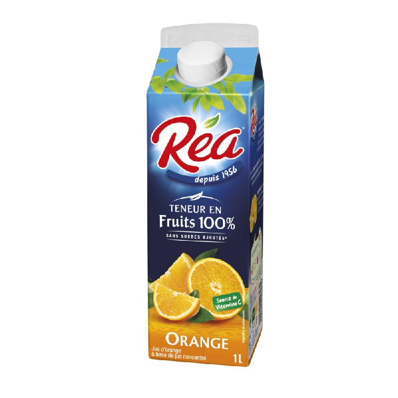 JUS D'ORANGE REA - 1 LITRE - LOT DE 8 BRIQUES