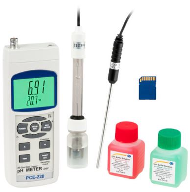 Kit pour la mesure de pH avec solutions d'étalonnage et coffret - PCE-228-Kit - PCE INSTRUMENTS_0