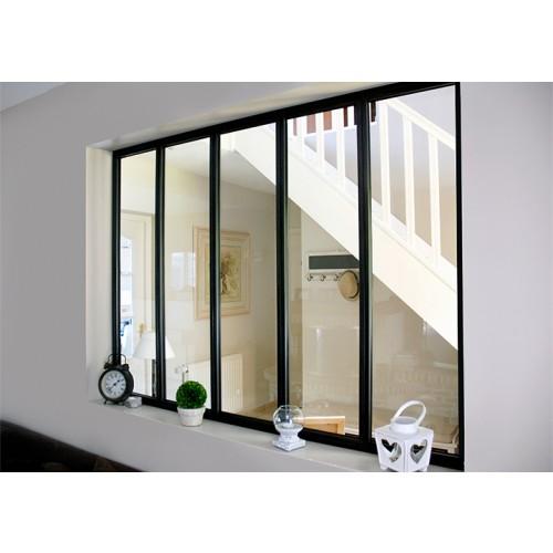 KIT VERRIÈRE INTÉRIEURE 5 CARREAUX 108 X 153,2 CM NOIR LISSE KIT ATELIER