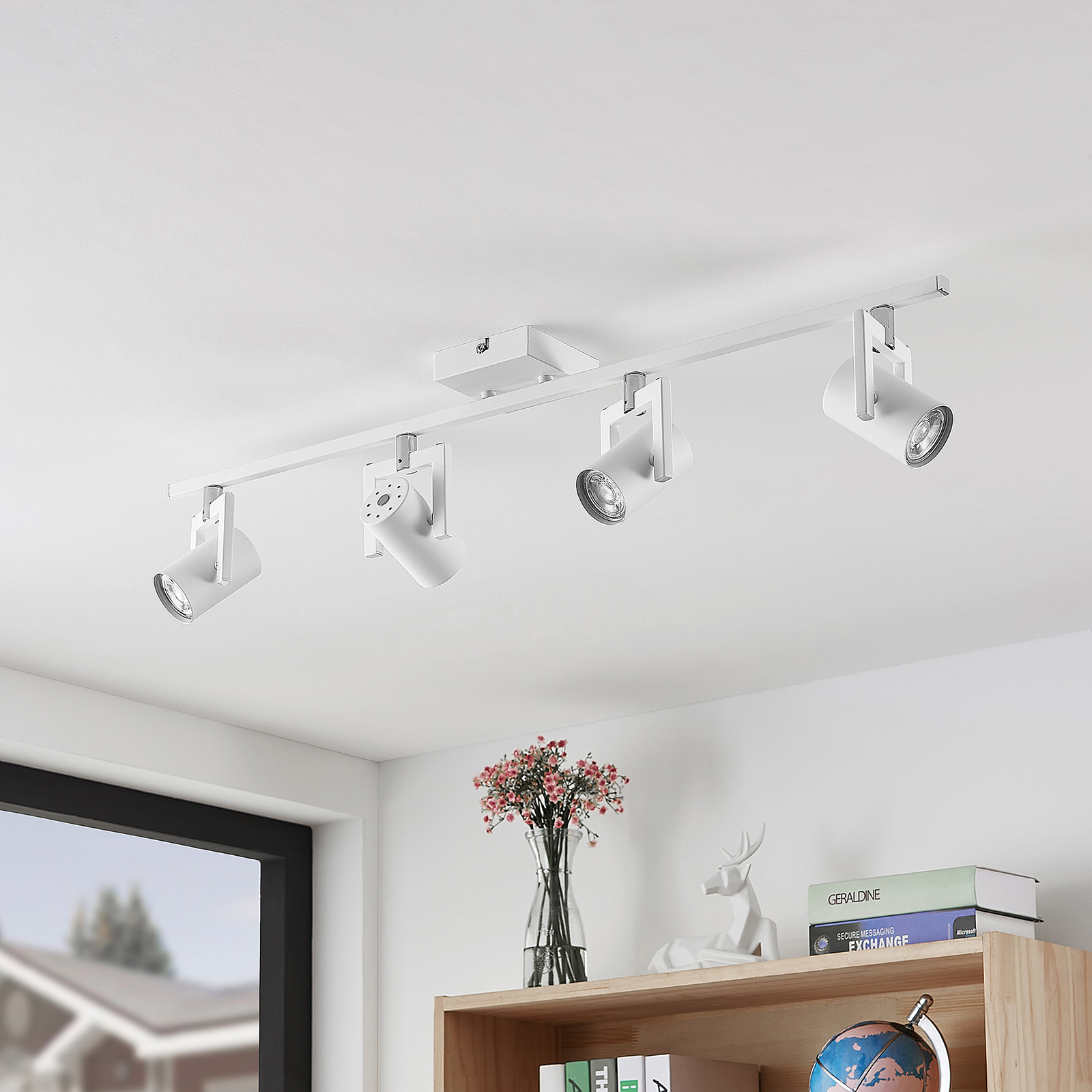 LINDBY NOESHA SPOT POUR PLAFOND BLANC À 4 LAMPES