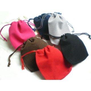 LOT DE 12 BOURSES BIJOUX EN VELOURS - 5 TAILLES ET 6 COLORIS DIFFÉRENTS