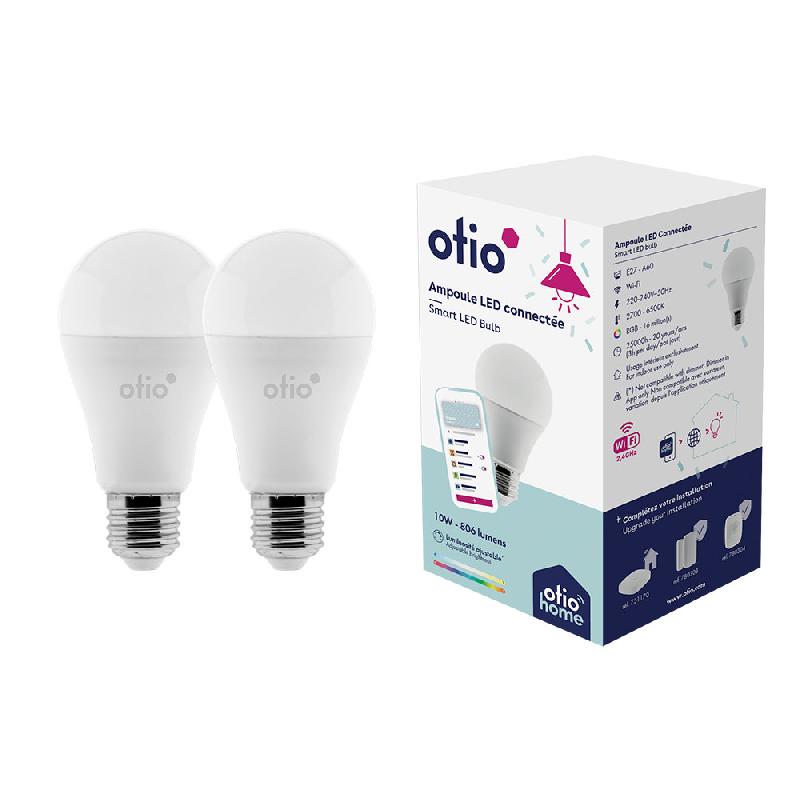 Pack de 2 ampoules connectées WIFI LED E27 RGB - OtioHome – Contrôle vocal et application mobile_0