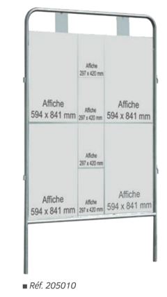 Panneau électoral ÉCO - excellent rapport qualité-prix - conforme au code électoral - Hauteur 2100 mm - Dimensions d'affichage 1250x700 mm ou 1250x1400 mm_0