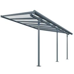Pergola à adosser en aluminium gris et polycarbonate Sierra 3 x 5.6 m Canopia By Palram - gris 703122_0