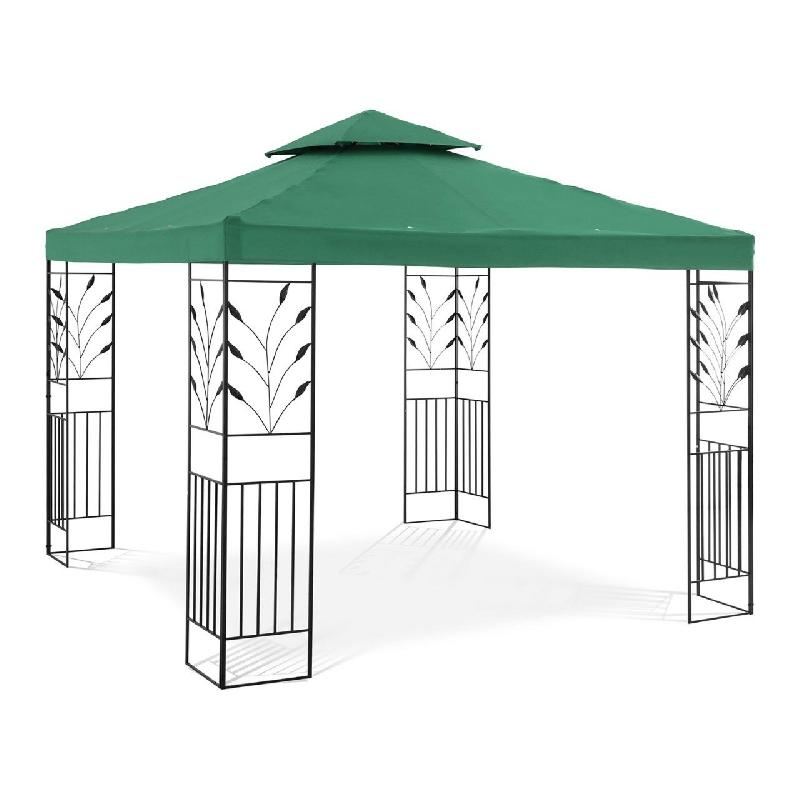 PERGOLA PAVILLON BARNUM TONNELLE TENTE ABRI GAZEBO DE JARDIN TERRASSE BEIGE VERT - 3 X 3 M - 180 G/M² 14_0002772_0