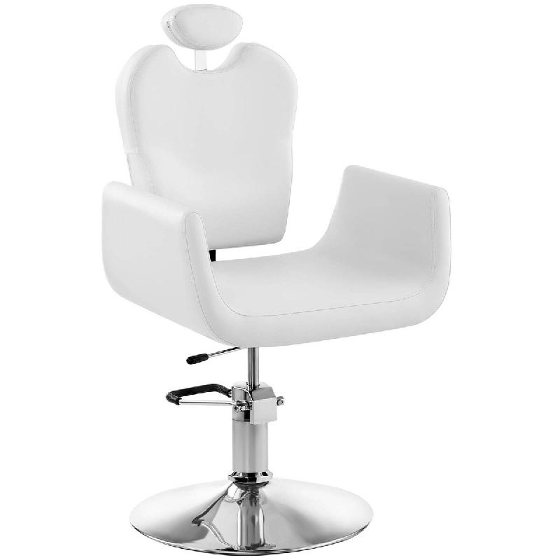 Physa - Physa Fauteuil Siège de Coiffure Blanc Livorno White (Hauteur réglable, Solide Structure métallique, 62x64x108cm) - blanc 4250928635143_0