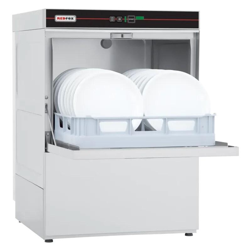 RM GASTRO Lave-vaisselle frontal revêtement simple avec pompe de vidange 50x50 - 230 V REDFOX - QQI 52 P - REDFOX - 0615402899413_0