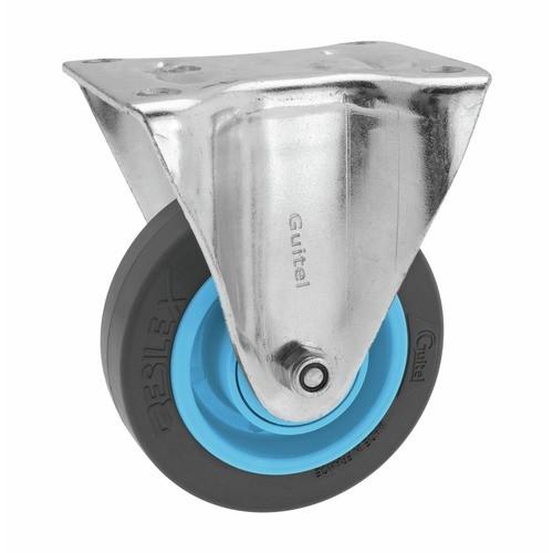 ROULETTE FIXE - SUR PLATINE - RÉSILEX® - CHARGES MOYENNES - DIAMÈTRE 100 MM - GEMROLL GUITEL