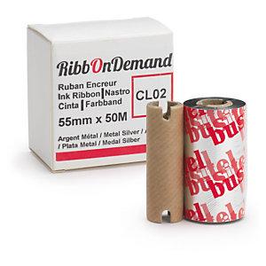 RUBAN ENCREUR ARGENT 50 MM X 5 M POUR IMPRIMANTE RIBBONDEMAND