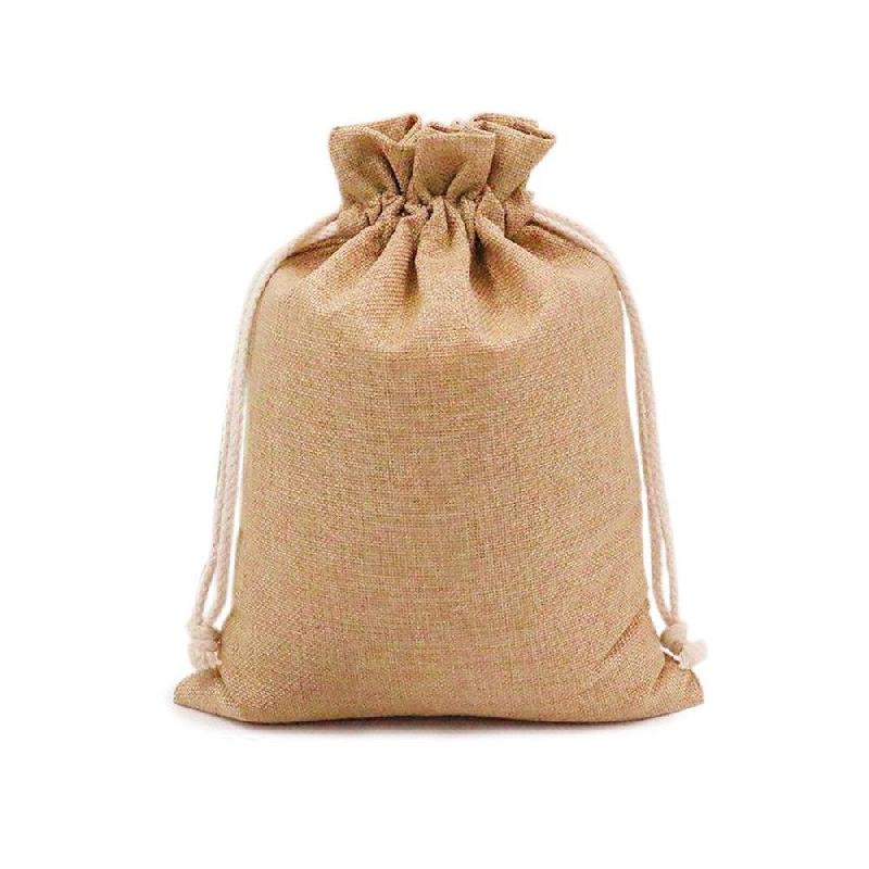 Sachet lien de fermeture coulissant jute naturel 12,5x17cm - par 48_0