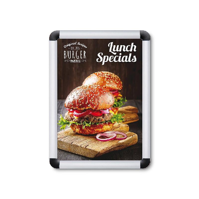 SHOWDOWN Displays Exposiciónate Cadre Clic-Clac Slim A4 Coins Arrondis 20 mm KRA4R20 - argenté aluminium 8595578300352_0