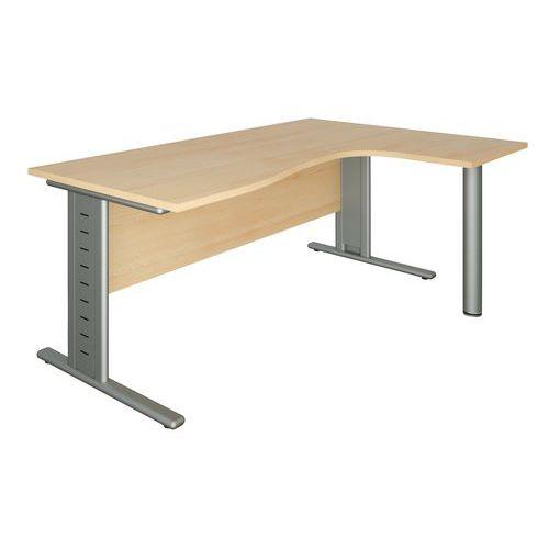 SILVER BUR COMPACT RET DROITE L160XP120 HETRE /ALU + PIED - QUADRIFOGLIO