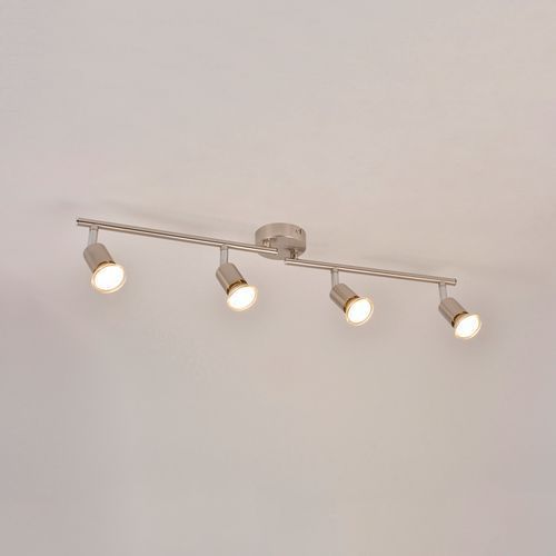 SPOT BASE RONDE ANDY EN MÉTAL 4 LUMIÈRES ALU BROSSÉ - COREP