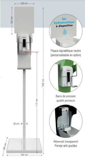 Station de désinfection de main commande au coude - sanimains_0