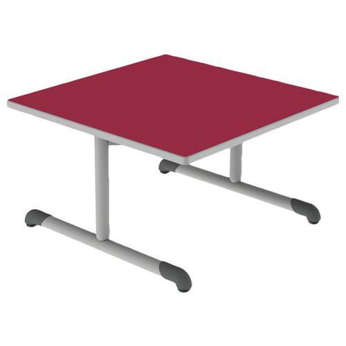 TABLE BANDANA 80X80 T1 DL STRAT POLYURÉTH. CERISE GRIS/9006 - MOBIDECOR