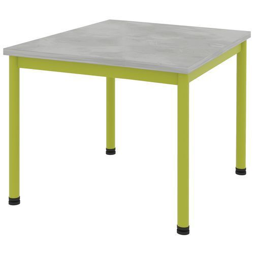 TABLE COMITE 80X80 CM T2 - 4P PLAT STRAT ABS - CHROMIX ARG/VERT GRANNY - RODET