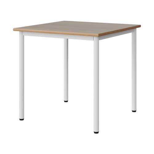 TABLE MALIBU 80X80CM T6 4P STRA ALAISÉ CHÊNE 1146/BLC 9016 - MANUTAN EXPERT