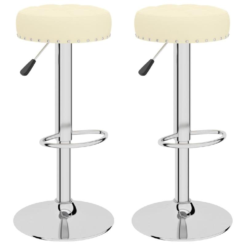 Tabourets de bar lot de 2 crème tissu Modèle Atlas Panorama Prime - 332973_0