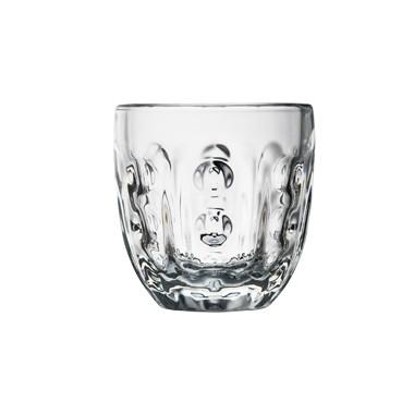 TASSE EXPRESSO EN VERRE PRESSÉ TRANSPARENT 10 CL MOTIF GÉOMÉTRIQUE - LOT DE 6 - LA ROCHÈRE - TROQUET