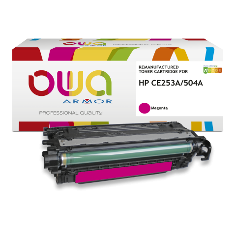 TONER REMANUFACTURÉ OWA - STANDARD - MAGENTA - POUR HP CE253A, CANON 723M