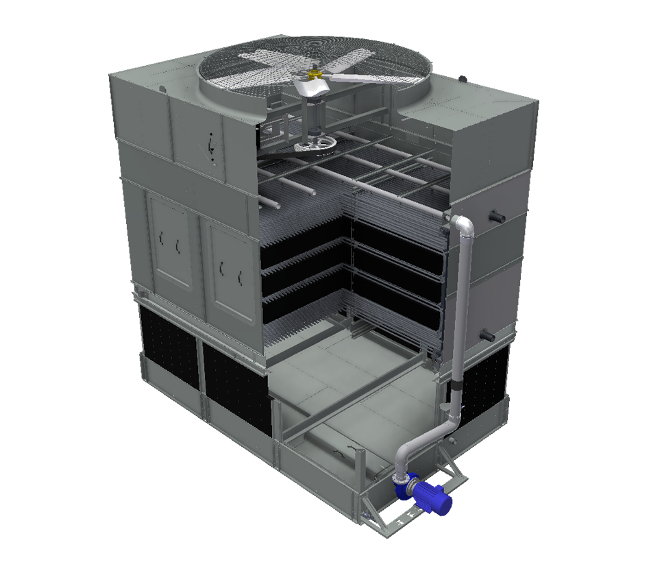 Tour de refroidissement à circuit fermé avec une capacité thermique de 18-360 tonnes et un débit pouvant atteindre 5709 USGPM - PFi_0