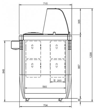 Vitrine à crèmes glacées pour chr, traiteurs, boulangeries, pâtisseries, marchands de glace et snacks -  globo retro 220 iarp_1