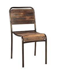 Anticline Créations Chaise métal/vieux bois naturel - marron fonte CS1497_0