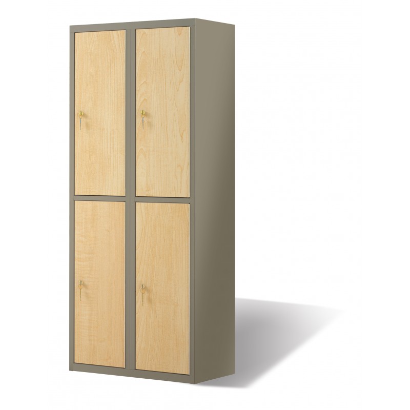 Vestiaire porte bois 5 cases par colonne - Casiers vestiaire, armoires  vestiaires, standard et sur mesure