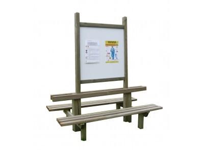 Banc avec tableau d'affichage 1,30 x 1,30m_0