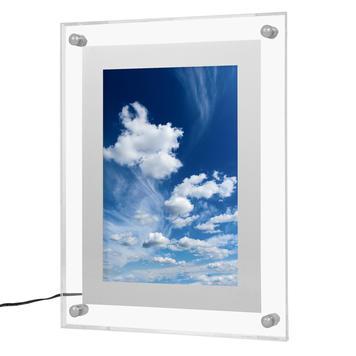 Cadre acrylique LED - Format A3 - Montage mural - Couleur gris_0
