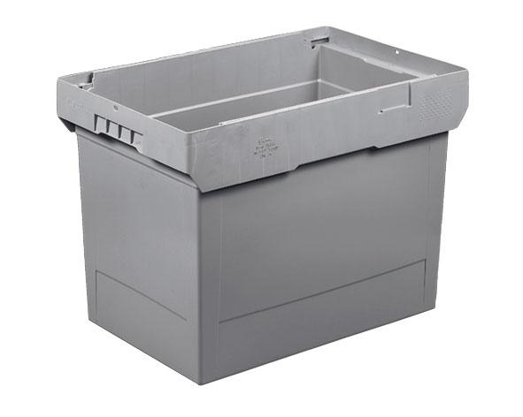 Caisse plastique Delta grise - 74 litres - H.425 mm - Gerbable - Polypropylène haute qualité_0