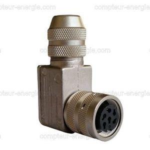 Connecteur Binder 6 pôles femelle coudé à souder - Réf : 99-5122-75-06 - Compatible compteurs gaz Itron et Elster_0