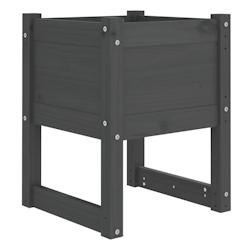 Helloshop26 - Jardinière bac lit surélevé plantes fleurs terrasse jardin 40 x 40 x 52,5 cm bois massif de pin gris 02_0037575 - 3000217783748_0