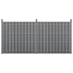 Helloshop26 - kit de 2 clôtures barrière brise vue brise vent bois composite (WPC) gris 185 x 376 cm 03_0006604 - 3001825047765_0
