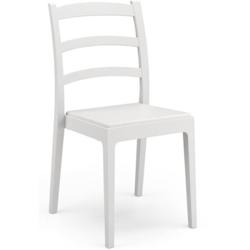 Lot de 4 chaises ARETA REA - 51 x 46 x H88 cm - blanc - en polypropylène haute qualité, style paysan_0