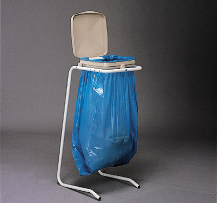 MOTTEZ - Support sac poubelle sur pied avec couvercle - Pour sacs 110 litres - Réf : B078V_0