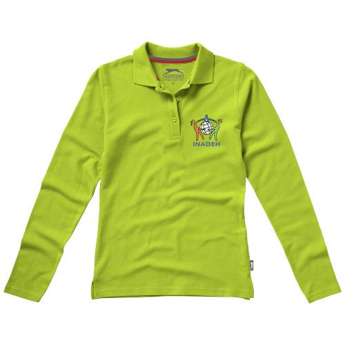Polo manches longues pour femme - Réf. 33107684 - Maille piquée 100% coton peigné 180 g/m²_0