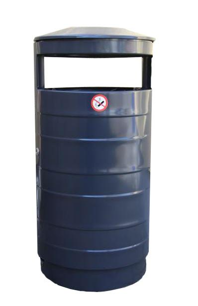 Poubelle urbaine en métal galvanisé Sydney - relief - 80L - serrure automatique - anti-UV_0