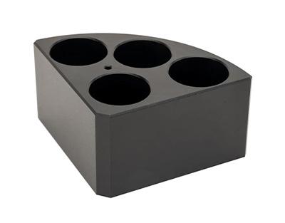Support poly-block noir, 4 trous, Ø28x43mm - Ref.: LBM013_0