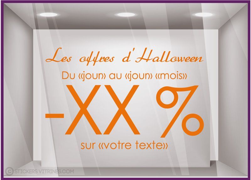 Sv165\l57 x h38\o34 - adhésif pour vitrine - stickers vitrines Halloween personnalisables - dimensions 57 x 38 cm_0