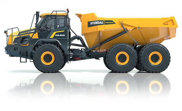 Tombereau articulé HYUNDAI HA45A - Série A, 45 tonnes, essieu arrière tandem, suspension indépendante_0