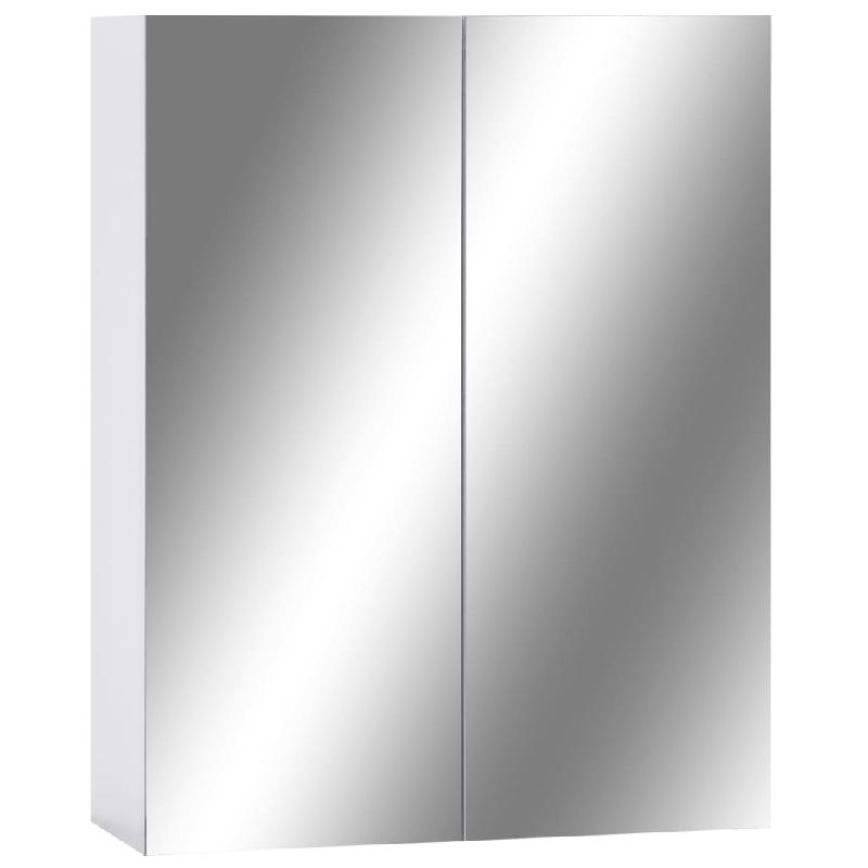 Armoire à miroir de salle de bain - 60 x 15 x 75 cm - MDF blanc - 02_0006717_0