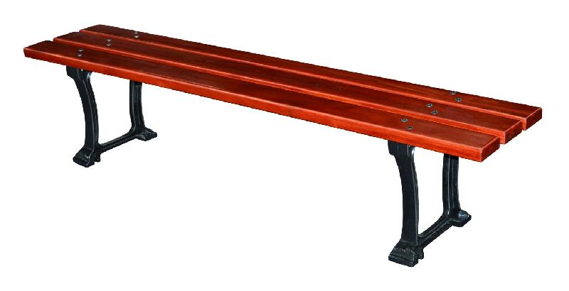Banc public en bois exotique - Cdirect-Pro Pampelune - 1.80 m ou 2 m - Pieds en fonte traités antirouille_0