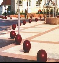 Borne de protection en fonte SPHERE à sceller - Base carrée - Diamètre 400 mm - Régulation de trafic_1