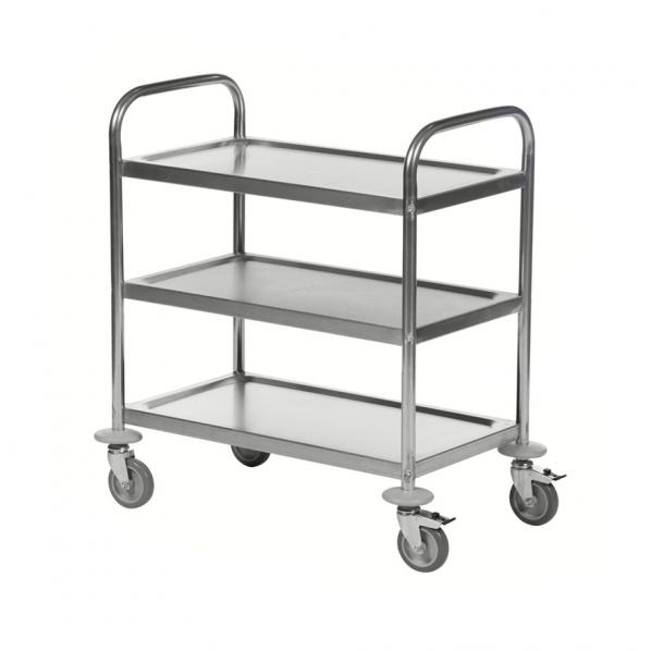 Chariot inox C2 avec 3 ou 4 tablettes - KONGAMEK 3 plateaux_0