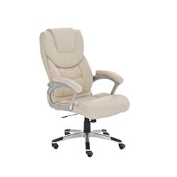 CLP Fauteuil de bureau Texas en similicuir Crème - beige polyester 19253604_0