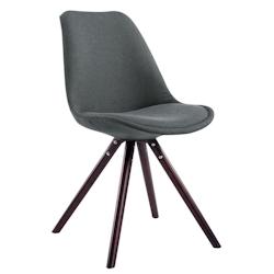 Décoshop26 - Chaise de salle à manger design scandinave en tissu gris foncé et pieds en bois marron forme rond 10_0003444 - marron 3000251584424_0