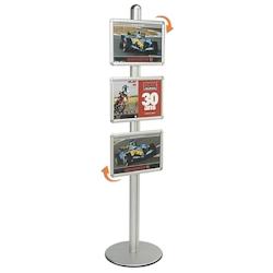 Edimeta Présentoir Visual-Displays® GRIS ALU avec 3 cadres A3 - gris aluminium 214603_0