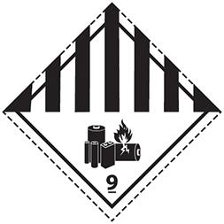 Étiquette de danger en rouleau - Classe 9A batteries au lithium - 10x10 cm - 46854_0